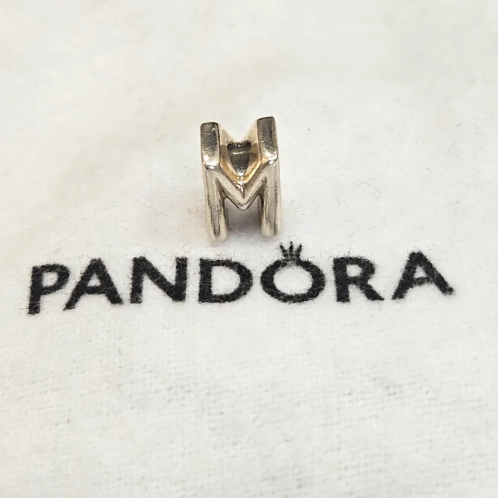 Pandora Sterling Silver Letter M Alphabet Charm 925 ALE